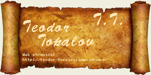 Teodor Topalov vizit kartica